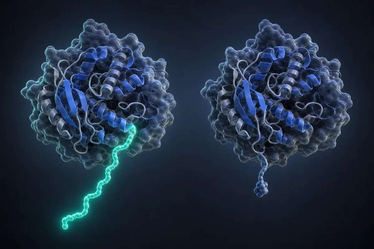 Side-by-side molecular comparison of follistatin-344 and follistatin-315 splice variants highlighting the C-terminal acidic tail.