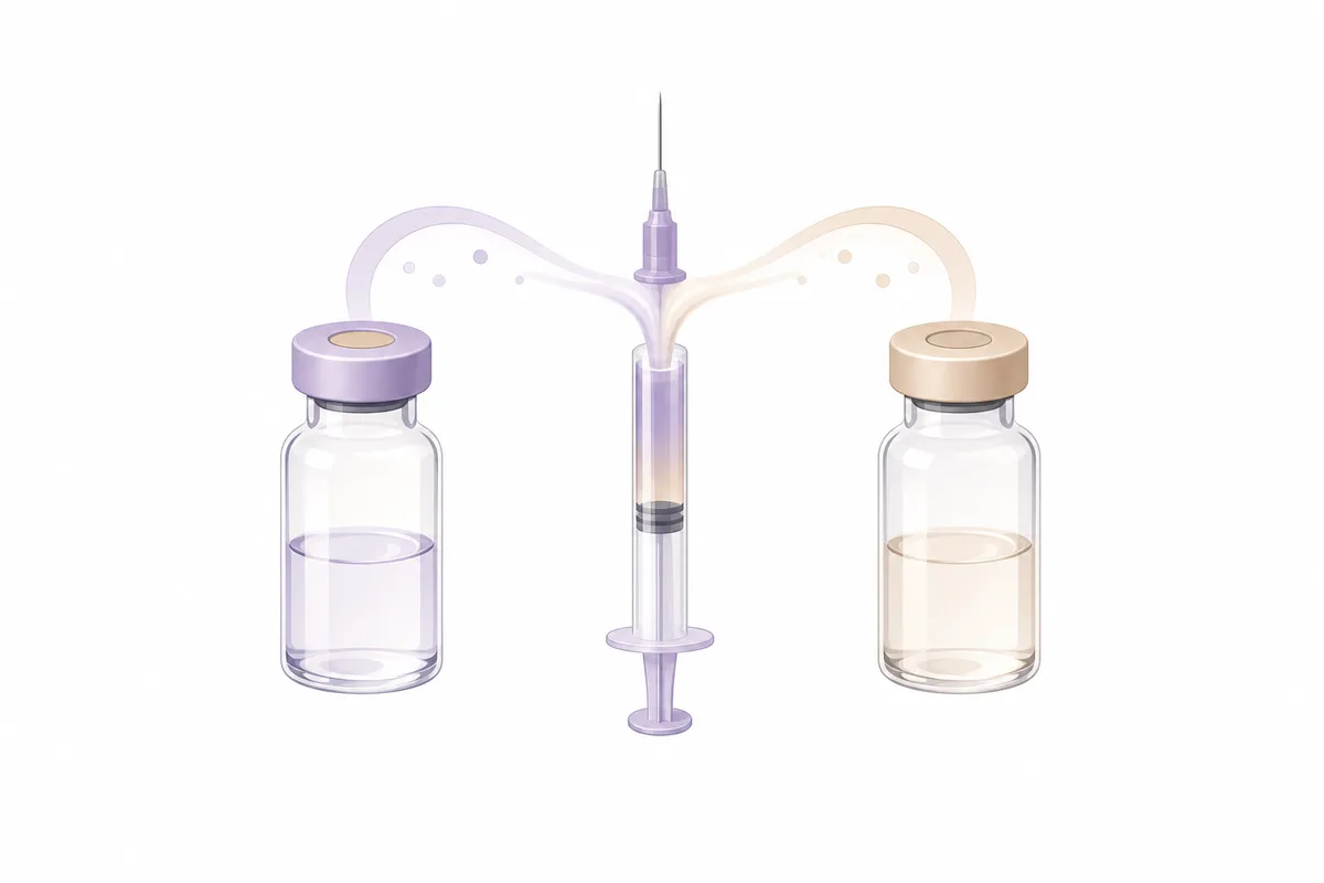 Two peptide vials combined into a single insulin syringe