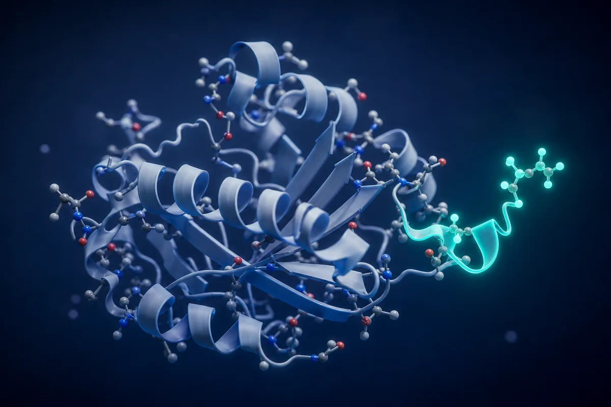 Illustration of the C-terminal residues 176-191 of the growth hormone molecule labeled as a lipolytic fragment.