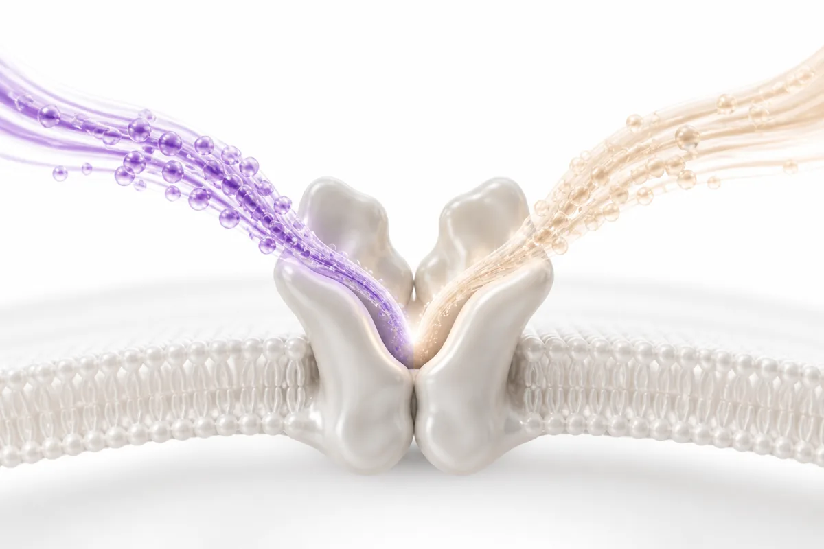 Two pathways converging on one receptor, illustrating tirzepatide dual GIP and GLP-1 agonism